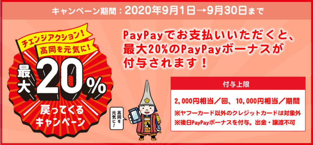 チェンジアクション！高岡を元気に！ 最大20％戻ってくるキャンペーン